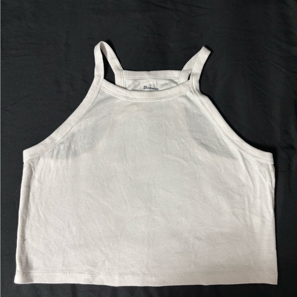 White Ribbed Tank Top